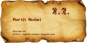 Marth Noémi névjegykártya